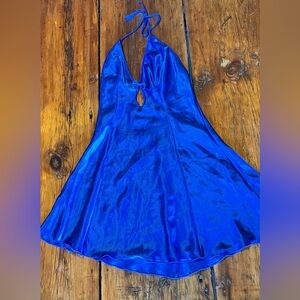Satin Blue Nightgown Lingerie